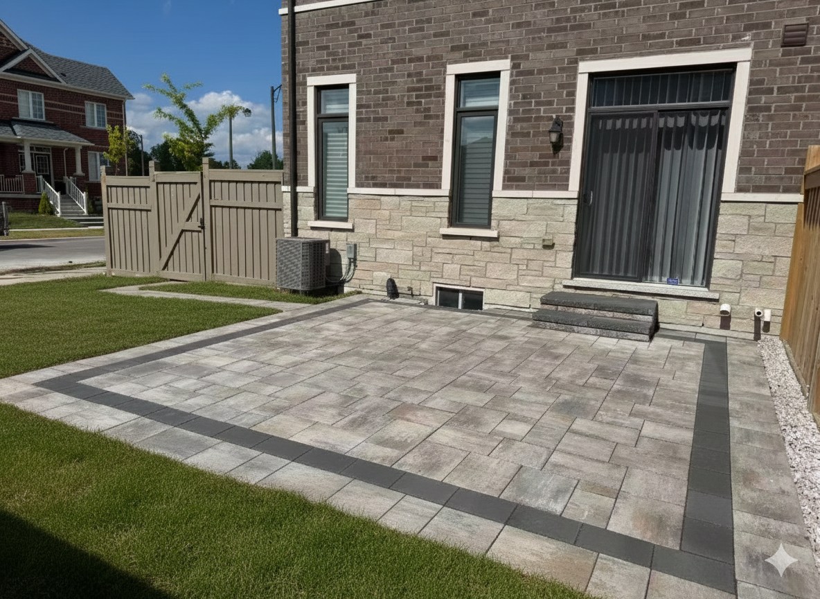 Backyard patio installation